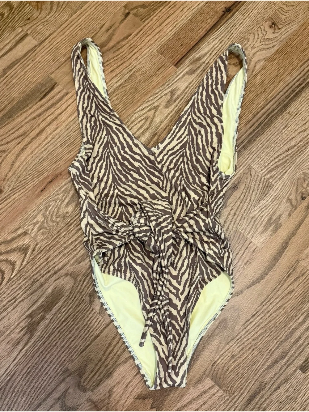 NWT Charlie Holiday Effie Zebra-Print One Piece Swimsuit